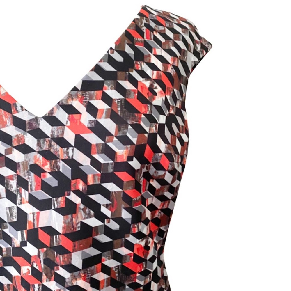 Italian made Per Una Speziale Marks & Spencer Abstract Cap Sleeve Top Size 8 - Picture 2 of 10